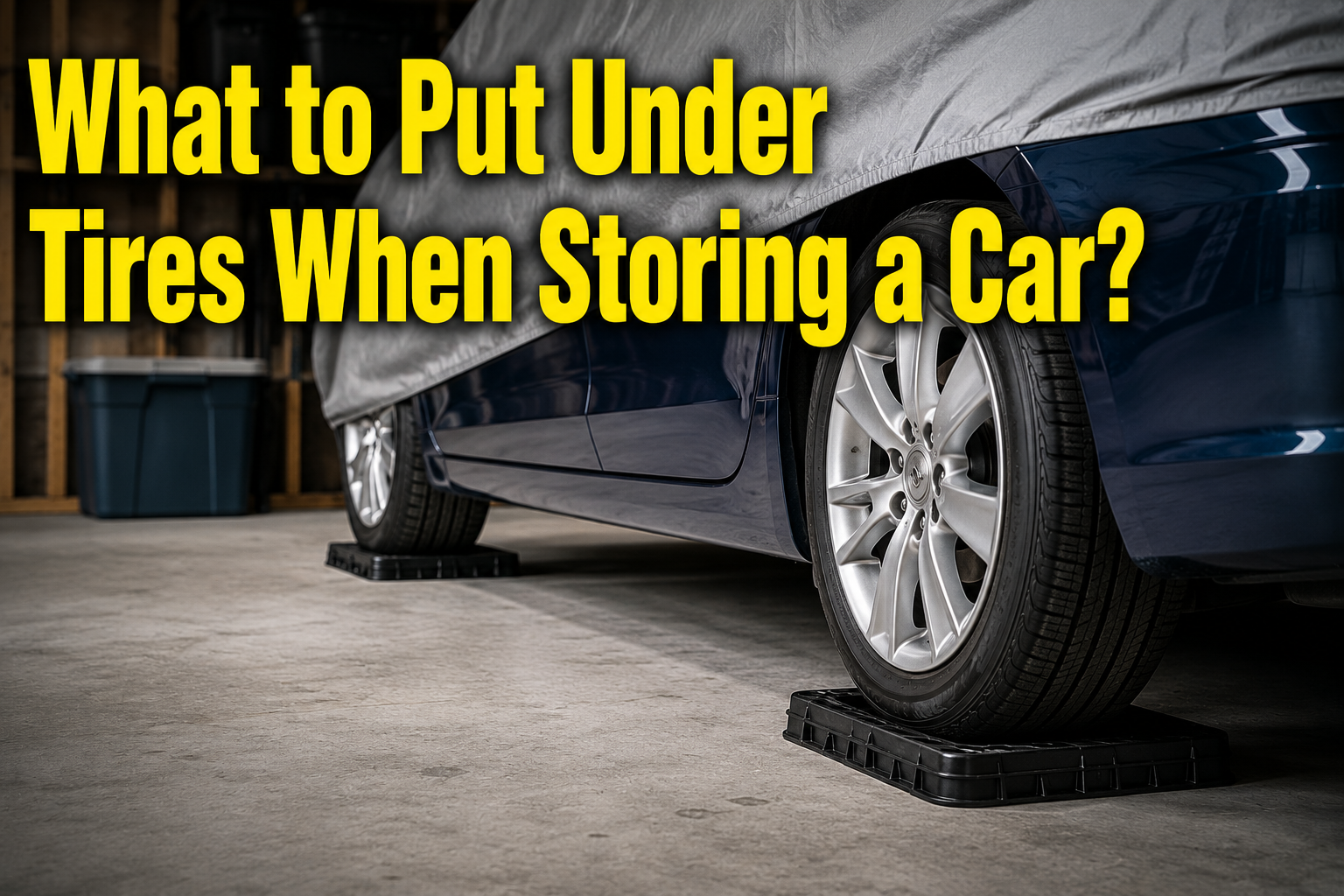 What to put under tires when storing a car?
