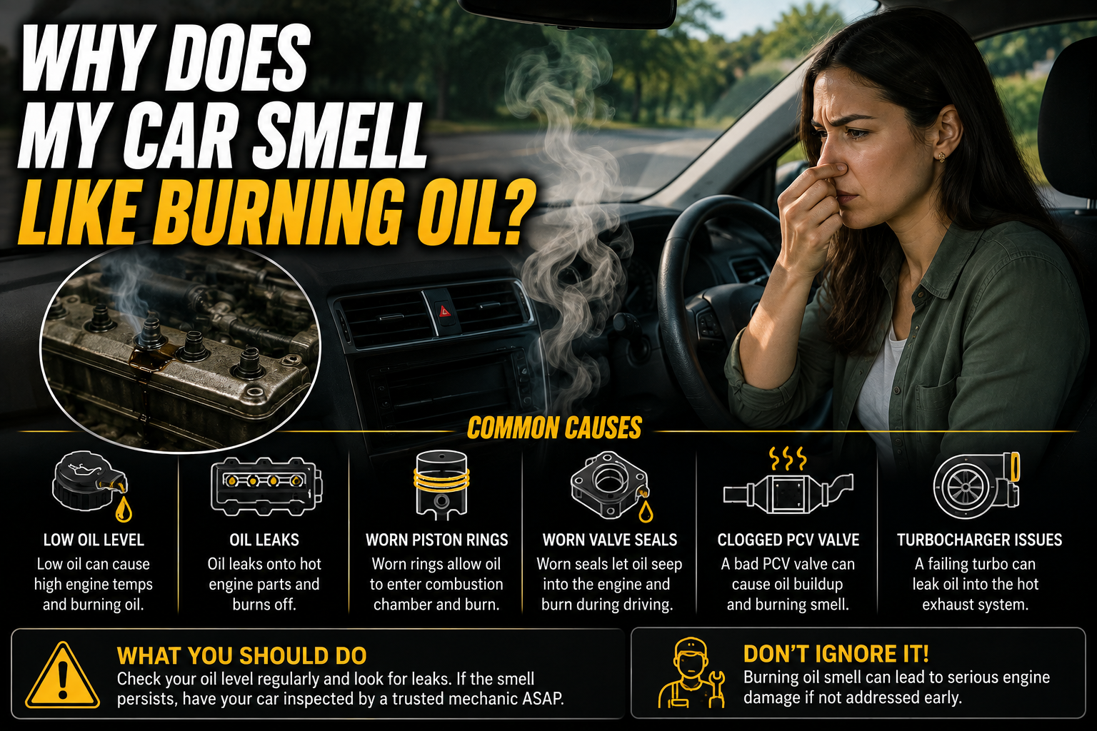 Why Does My Car Smell Like Burning Oil?