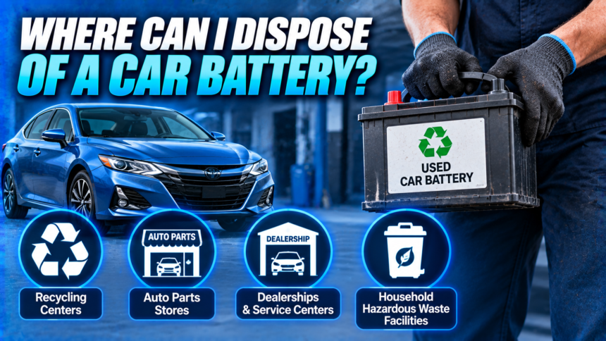 car battery recycling center automotive parts store